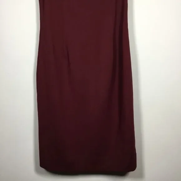 DKNY Burgundy Closet Staple Minimalist Classic Formal Sleeveless Dress Size 4 - Picture 3 of 9